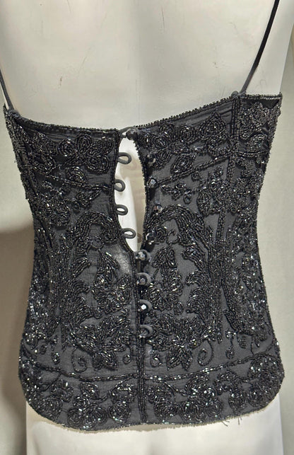 EAVIS and BROWN vintage 1980s Beaded Silk Camisole Top, Evening Wear