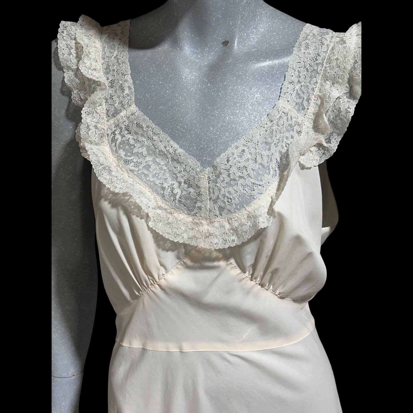 Marshall Field, 1940s Pale Pink bias cut Nightgown: Vintage Old Hollywood Slip Dress