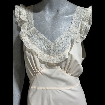 Marshall Field, 1940s Pale Pink bias cut Nightgown: Vintage Old Hollywood Slip Dress