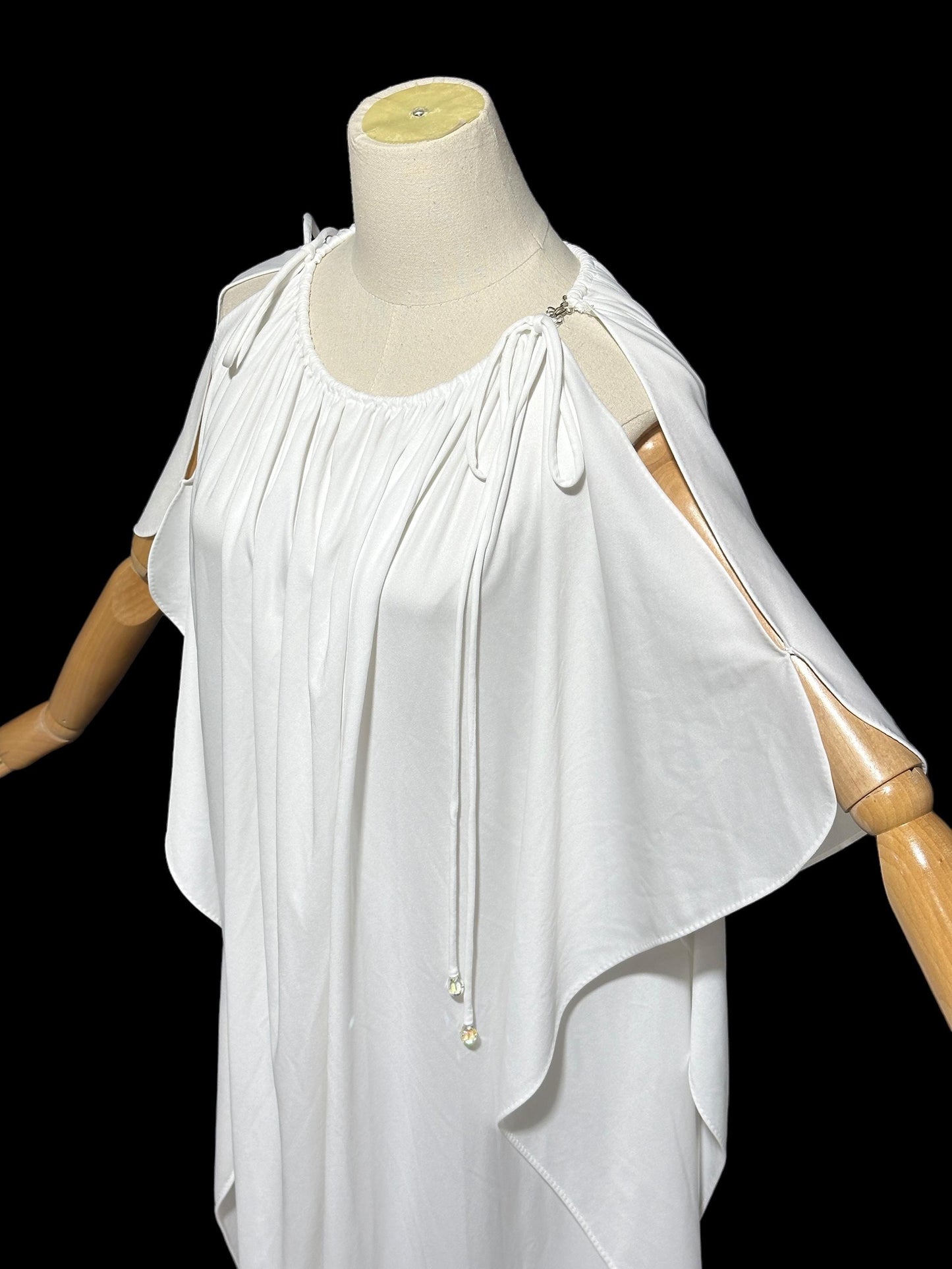 LUCIE ANN BEVERLY Hills 1960s vintage caftan, white grecian goddess kaftan evening gown house dress