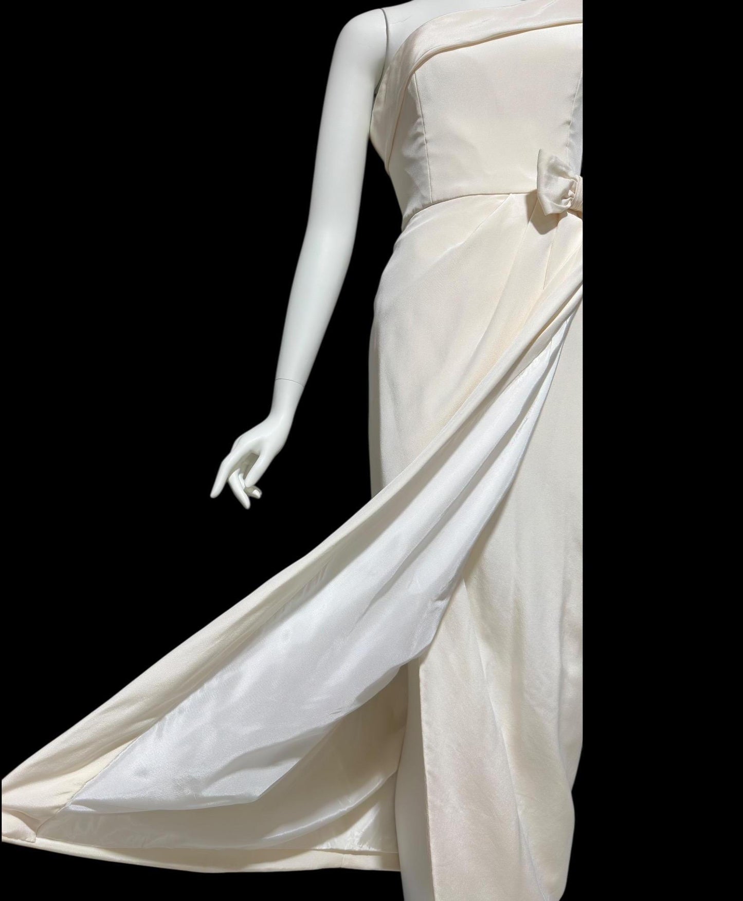 TOMASZ STARZEWSKI Saks Fifth Ave, vintage 1990s wedding dress, silk one shoulder bridal gown, London Designer gown