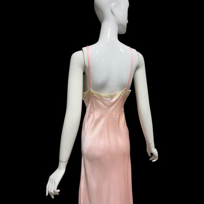 Barbara Lee, 1930s Rayon & Silk Slip Dress: Vintage Bias Cut Pale Pink Bemberg Nightgown