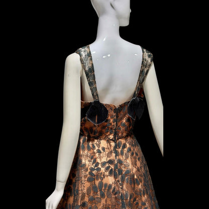 1950s vintage evening party dress, black lace fit flare cocktail dress, Medium