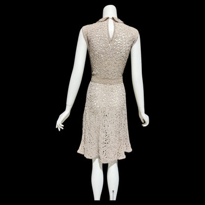 1930s vintage Ribbon Dress, Dusty Mauve shirt day dress with peter pan collar