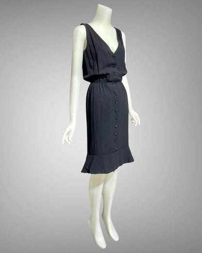 GEOFFREY BEENE vintage 1960s little black dinner & cocktails dress or day dress
