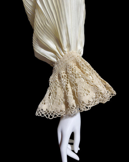 VONNIE REYNOLDS, vintage 1970s wedding dress, Martha Palm Beach, OOAK romantic victorian gown, pleated poet sleeve