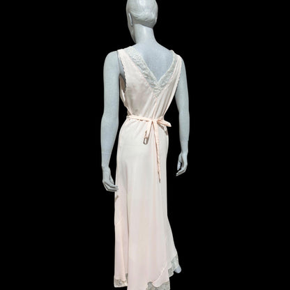 I. MAGNIN 1940s vintage Pink bias cut Nightgown: Old Hollywood Slip Dress