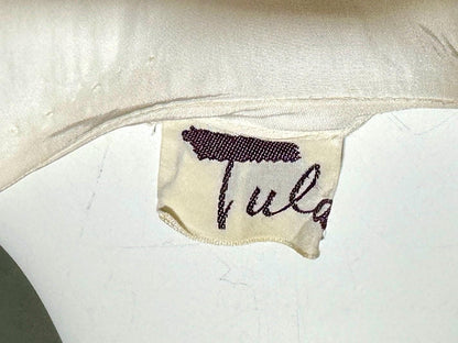 TULA, vintage 1940s peignoir set, white sheath slip dress robe set