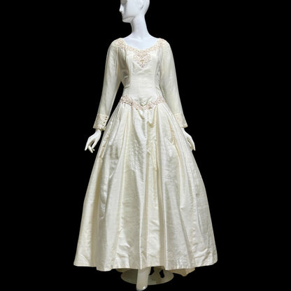 ST PUCCHI vintage 1980s wedding dress, Avine Perucchi, The BACK! white 100% Thai silk ball gown