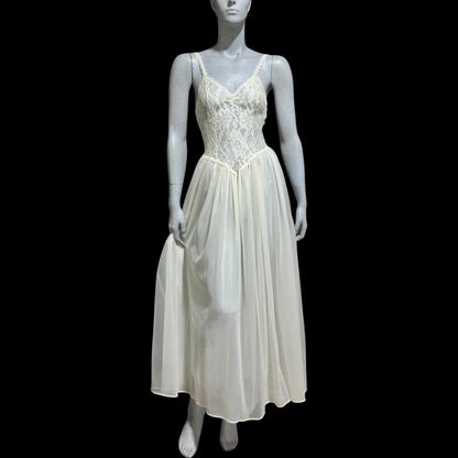 HENSON Kickernick vintage 1950s peignoir slip dress set, frothy white lacy nylon bridal nightgown robe set, THOSE SLEEVES