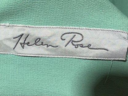 HELEN ROSE, vintage 1970s evening dress, ethereal pastel chiffon green, blue, lavender, sheer chiffon blouson bishop sleeves dress