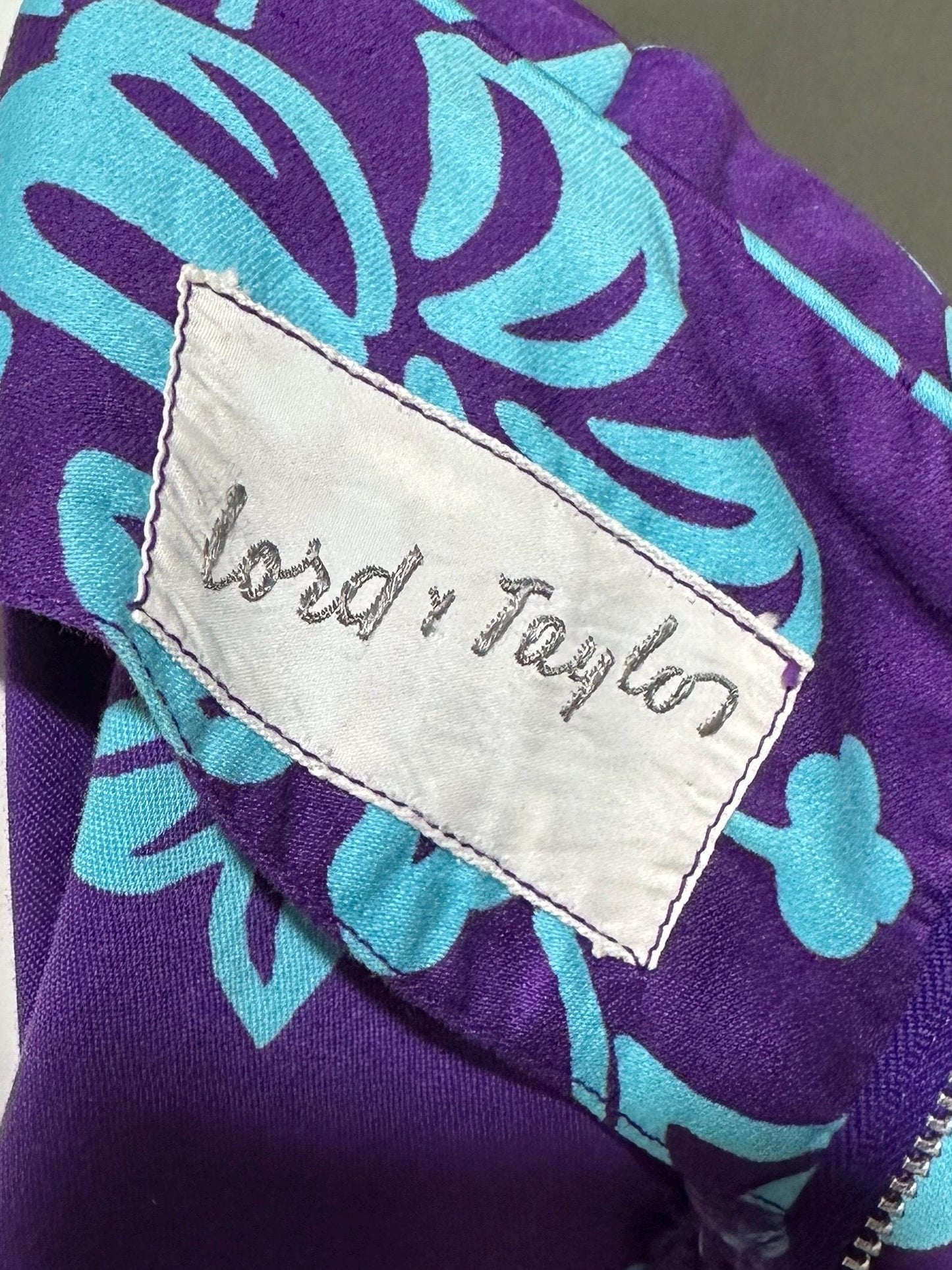 LORD & TAYLOR vintage 1960s Hawaiian evening dress, purple and blue fl –  VINTAGE DRESS CLOSET