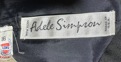 ADELE SIMPSON 1980s black cocktail party shift dress with beaded fans