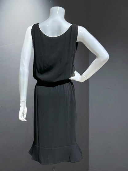 GEOFFREY BEENE vintage 1960s little black dinner & cocktails dress or day dress