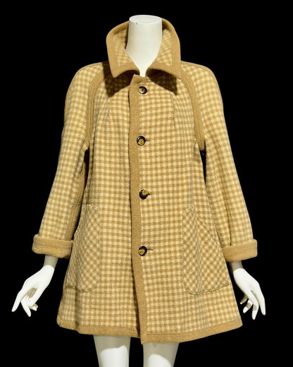 COUNTRY PACER, vintage 1960s Mod swing jacket, reversible double faced wool, button front coat