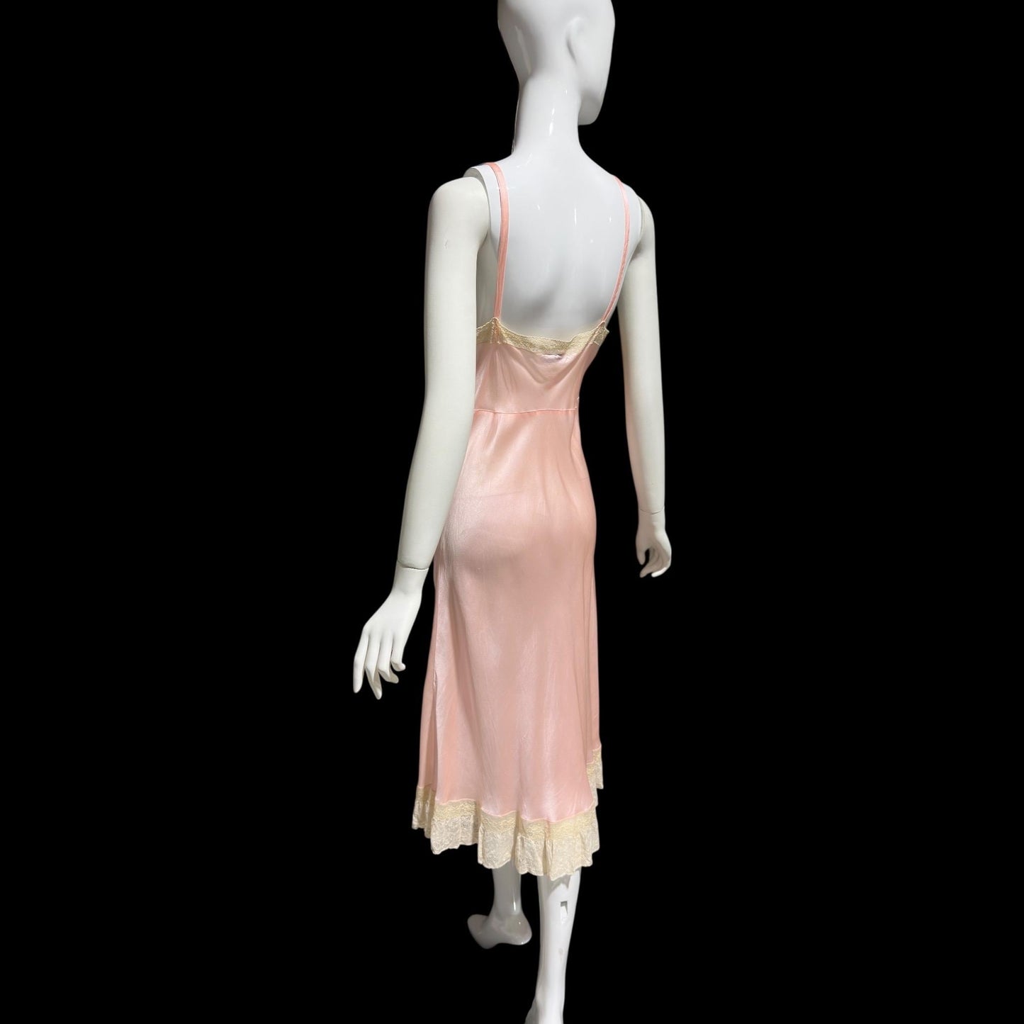 Barbara Lee, 1930s Rayon & Silk Slip Dress: Vintage Bias Cut Pale Pink Bemberg Nightgown