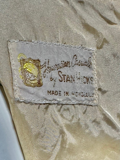 STAN HICK'S Hawaiian Casuals, vintage 1960s evening dress, blush rose print damask