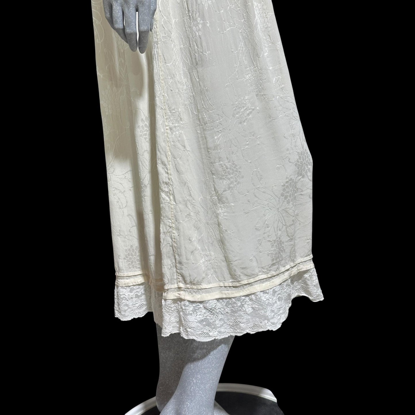 NANOUCHKA Vintage Edwardian style silk nightgown slip dress, pin tucks and lace babydoll night dress