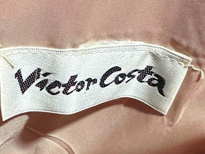 VICTOR COSTA, vintage 1970s evening dress, Hot Pink cowl back gown
