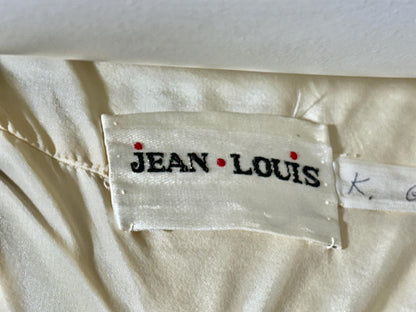 JEAN LOUIS 1960s vintage White beaded evening dress, ball gown Wedding dress, Beads and Rhinestones Sparkle
