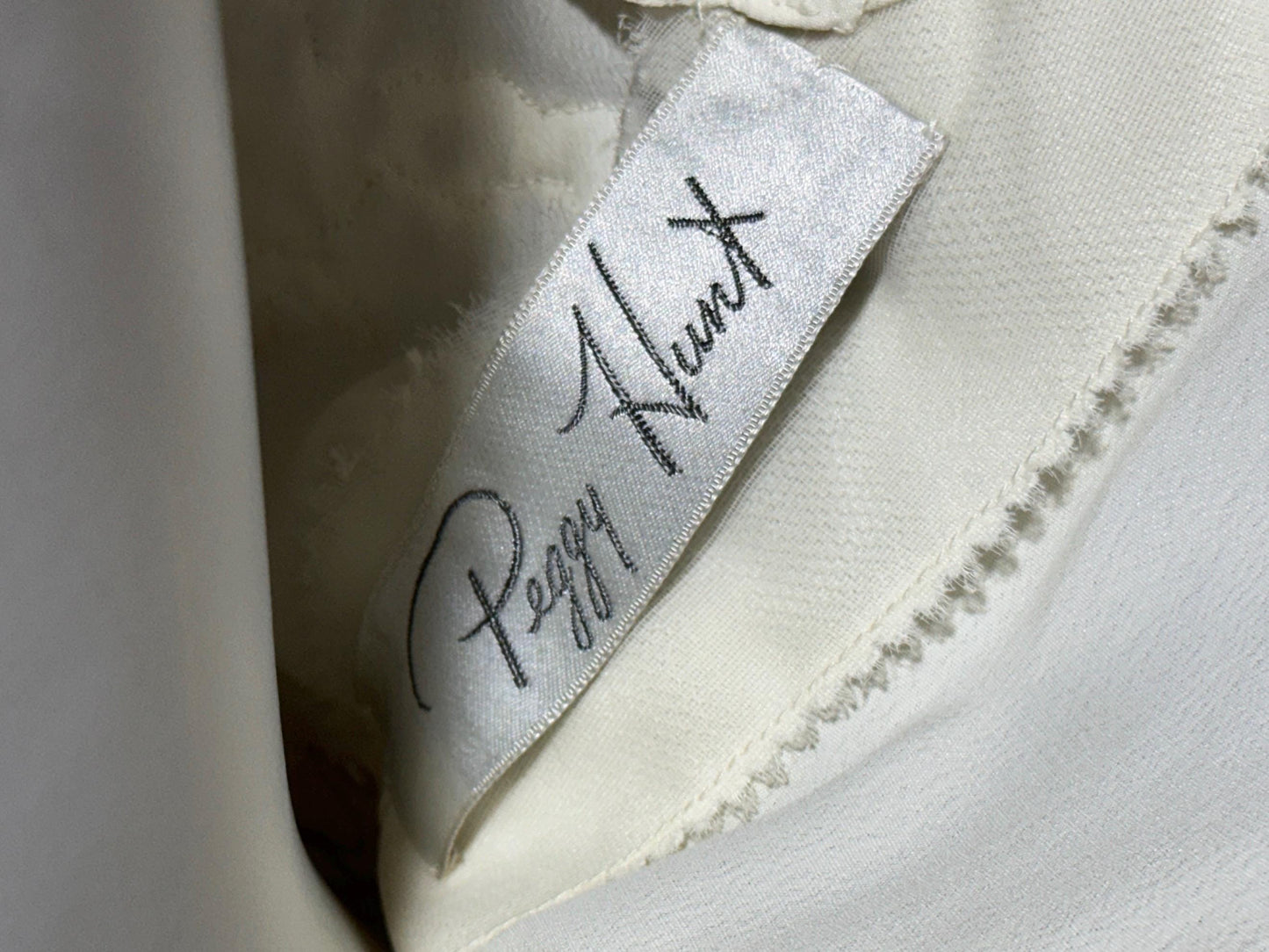 PEGGY HUNT, vintage 1950s dress, white and ecru lace rhinestones fit and flare cocktail party formal wedding dress, 34 bust