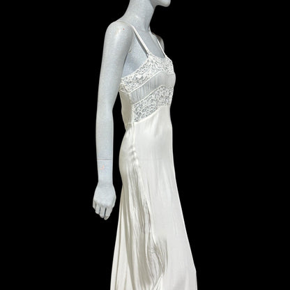 TULA Vintage 1940s Nightgown Robe Set: Bridal White Peignoir Dressing Gown & Slip Dress