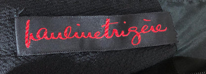 PAULINE TRIGERE, vintage 1980s evening dress, Black crepe sheath slip dress
