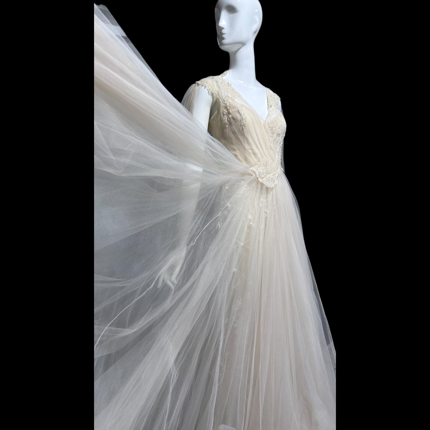 DAVID FIELDEN vintage wedding dress, Sposa Y2K cupcake tulle 3 pcs bridal ball gown