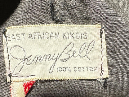 JENNY BELL, vintage 1960s dress, East African Swahili cotton red and black ethnic party sundress