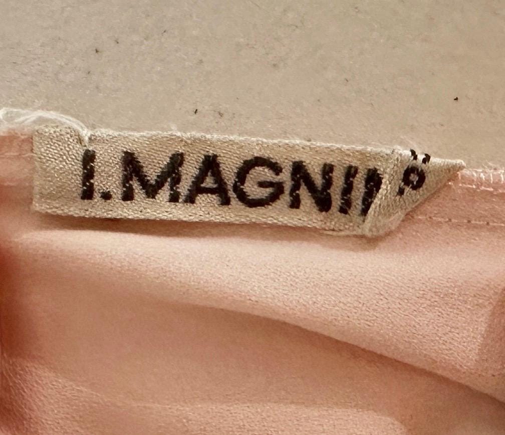 I. MAGNIN 1940s vintage Pink bias cut Nightgown: Old Hollywood Slip Dress
