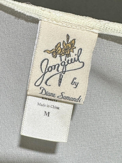 JONQUIL Diane Samandi, vintage 1980s nightgown robe set, White bridal peignoir dressing gown and slip dress