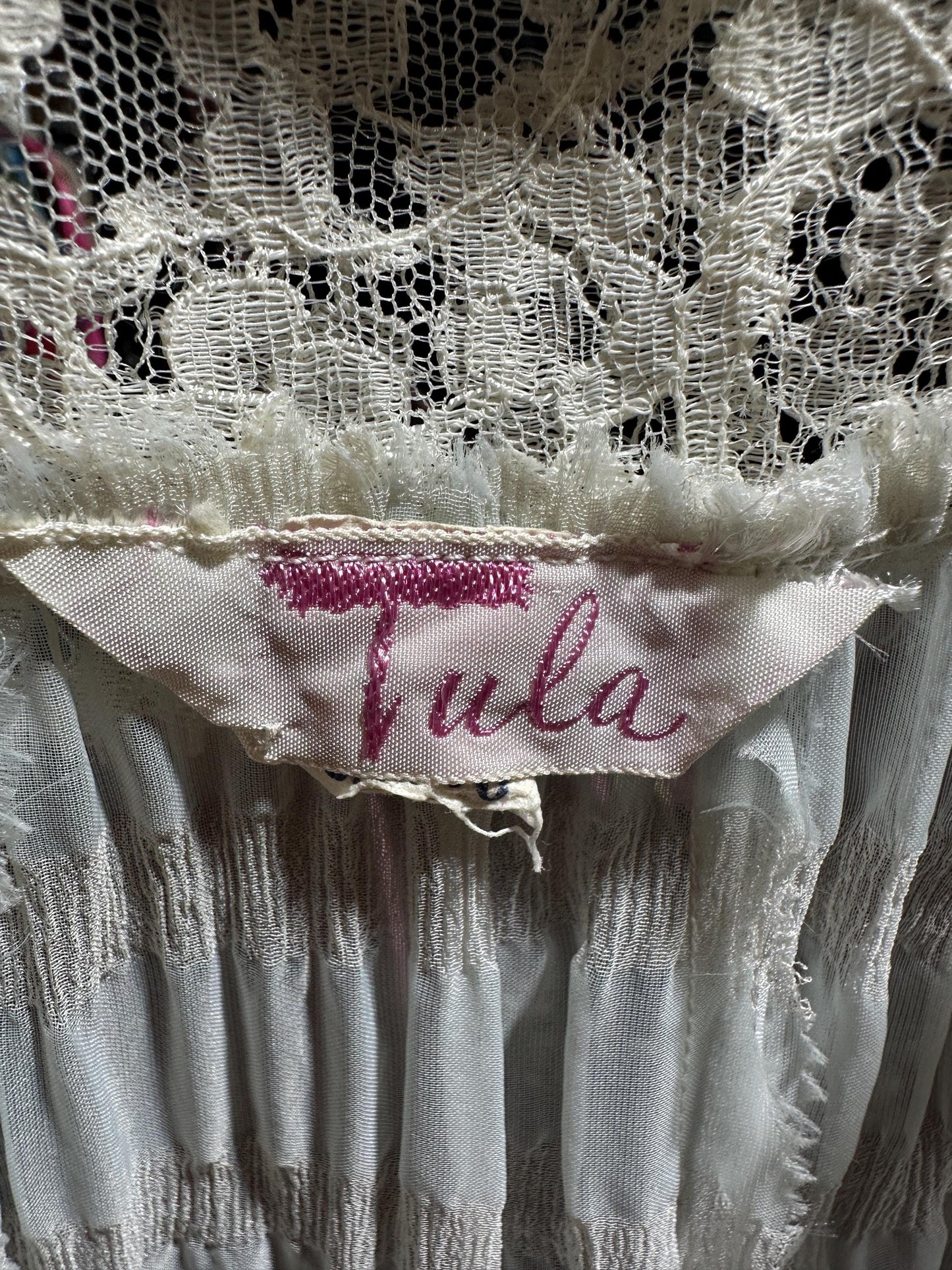 TULA, vintage 1940s nightgown robe set, powder blue striped sheer seersucker peignoir set
