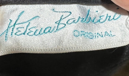 HELENA BARBIERI, vintage 1950s cocktail dress, Black and white silk wiggle dinner dress