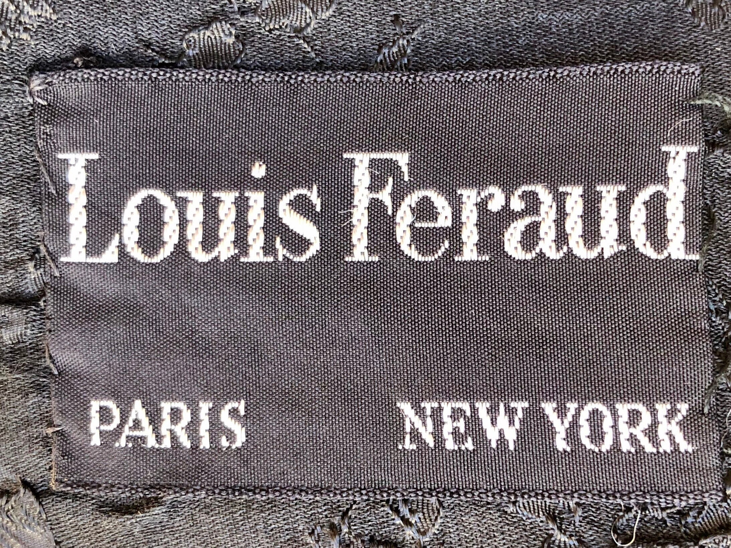 LOUIS FERAUD vintage 1960s mod evening coat, short opera coat, Black Damask jacket